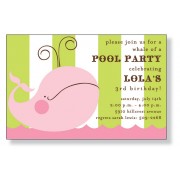 Pool Party Invitations, Pink Whale, Inviting Company